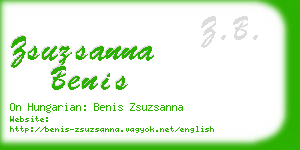 zsuzsanna benis business card